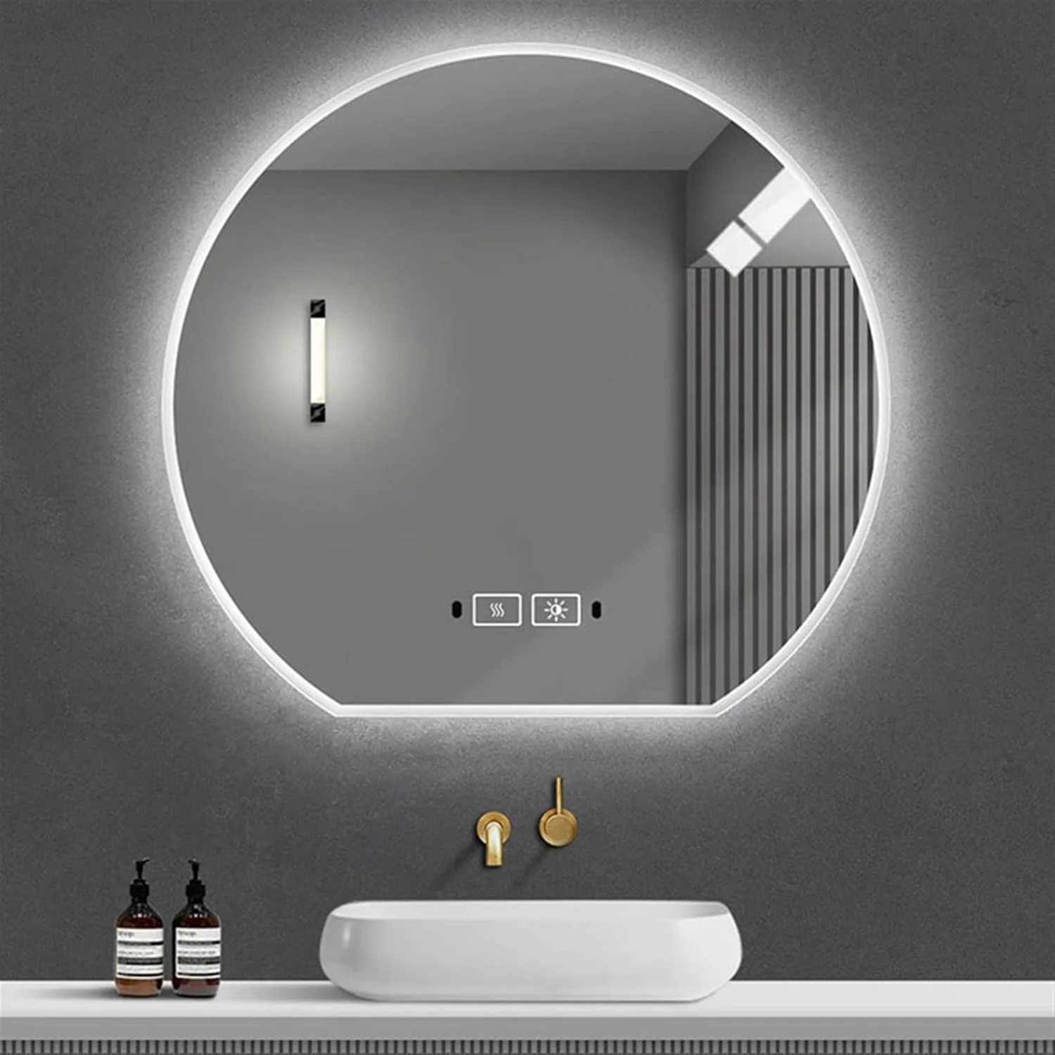 آینه های حمام NNHGBB آینه تزیینی کامل دیواری آینه LED روشنایی حمام با شکل نامنظم آویز زنانه