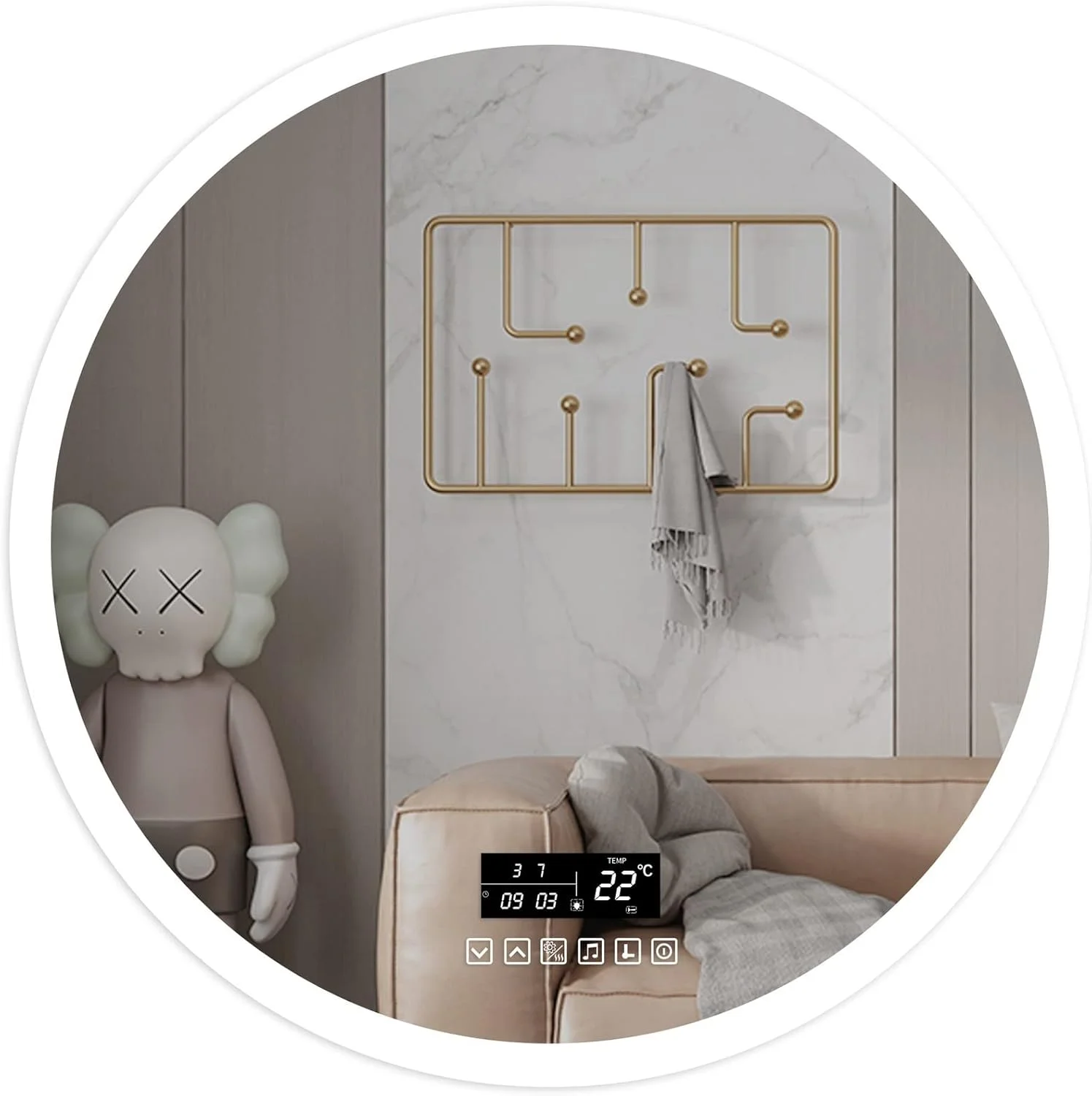 آینه های حمام NNHGBB، آینه های حمام بزرگنمایی با چراغ، آینه دیواری گرد بزرگ، نور پس زمینه روشویی آینه های حمام NNHGBB، آینه های حمام بزرگنمایی با چراغ، آینه دیواری گرد بزرگ، نور پس زمینه روشویی