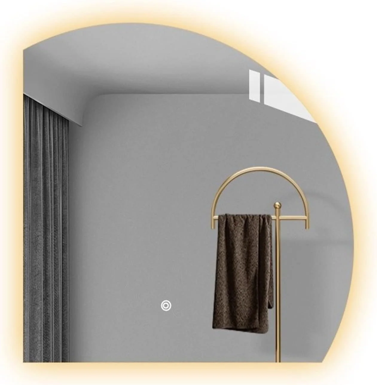 آینه حمام NNHGBB، آینه تمام قد، مناسب آرایش، قابل آویزان کردن روی دیوار حمام، دارای نور