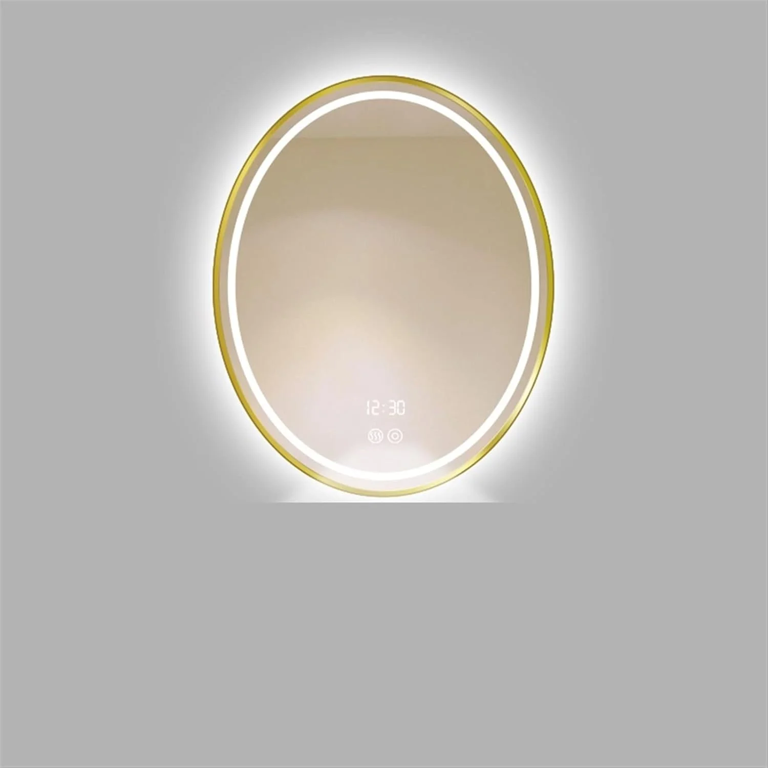 آینه حمام NNHGBB، آینه آرایشی میز توالت، آینه ضد بخار گرد دیواری مناسب حمام با قابلیت آینه هوشمند