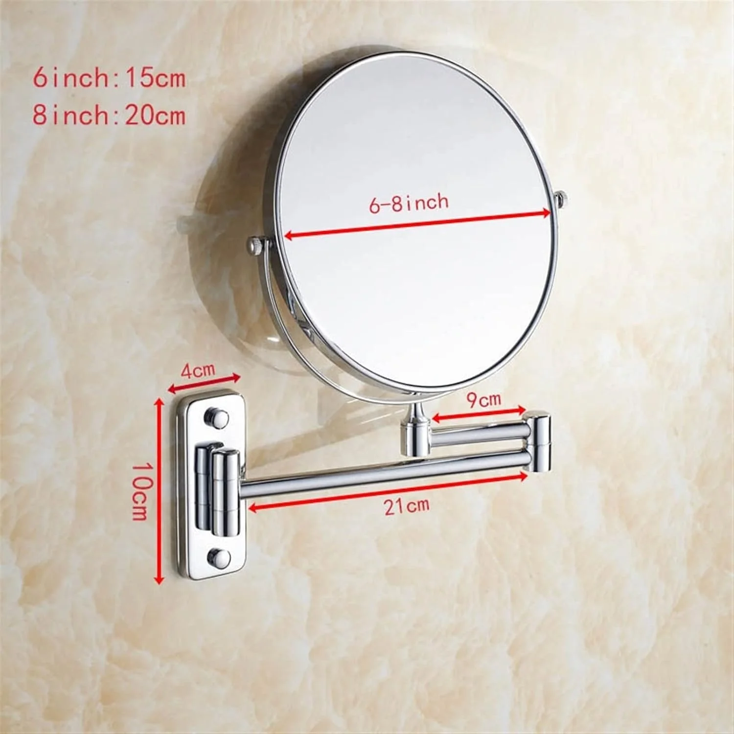 آینه های حمام NNHGBB، آینه آرایشی دیواری مسی مناسب حمام (8)