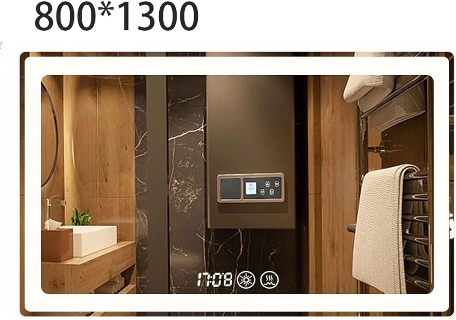 آینه حمام NNHGBB، مناسب اتاق خواب، آرایش و تمیزکاری، نور سفید گرم