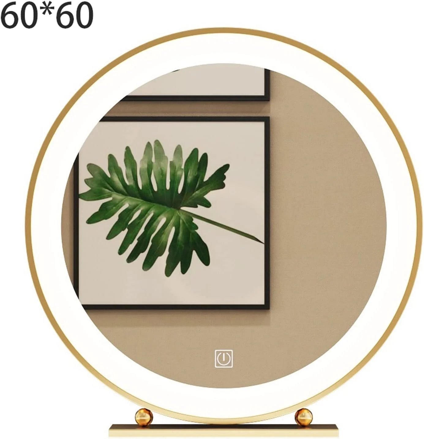 آینه آرایشی NNHGBB مناسب حمام، آینه رومیزی اتاق خواب هتل، آینه گرد تزئینی حمام به همراه چراغ