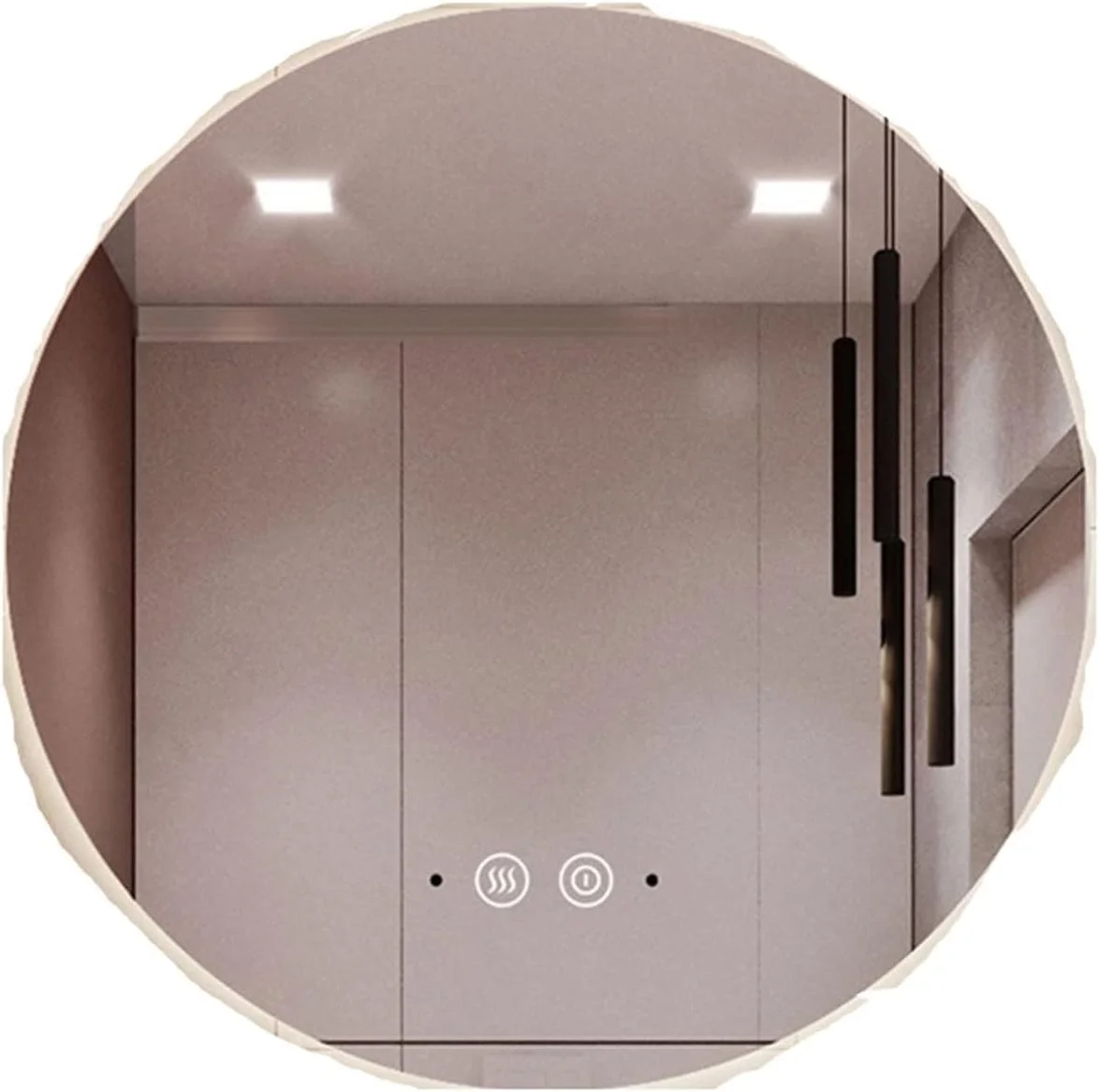 آینه های حمام NNHGBB گرد دیواری هوشمند با چراغ پس زمینه