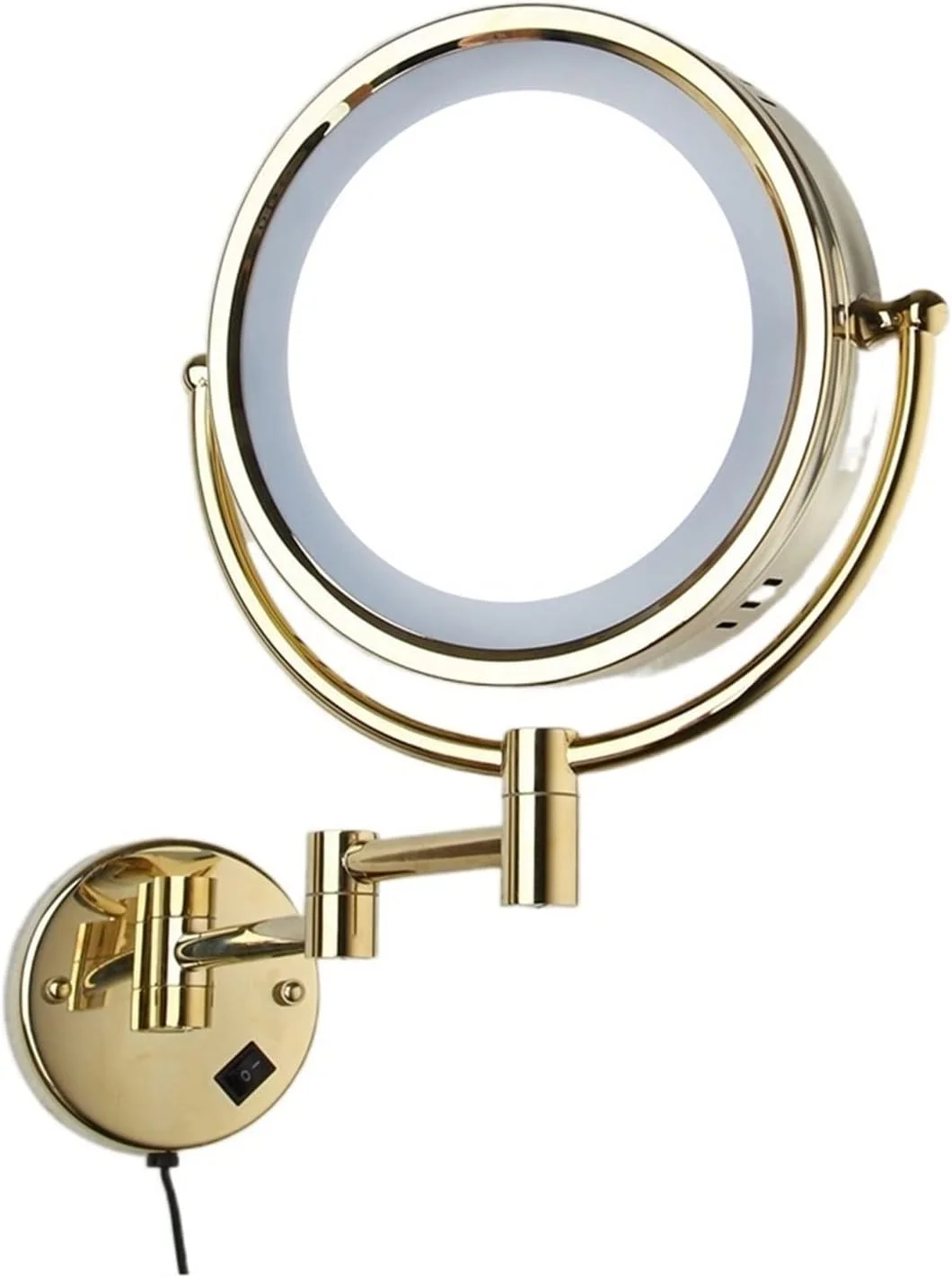 آینه آرایشی LED NNHGBB برای حمام، آینه دیواری بزرگنمایی آرایشی با نور LED، آینه های اصلاح و آرایش حمام