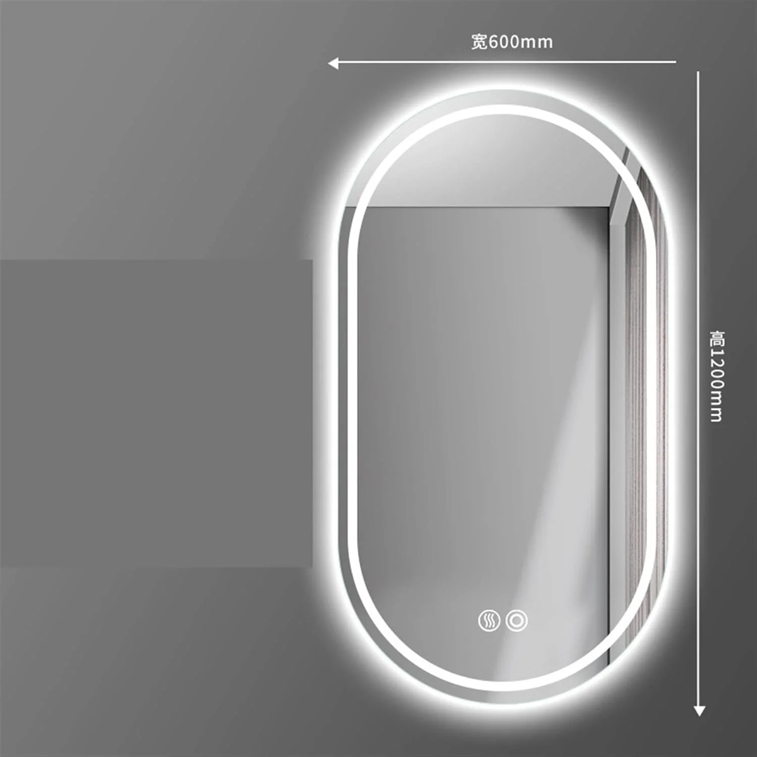 آینه های حمام NNHGBB، آینه بزرگنمایی بزرگ حمام، آینه روشویی خود چسب دایره ای دیواری با نور پس زمینه