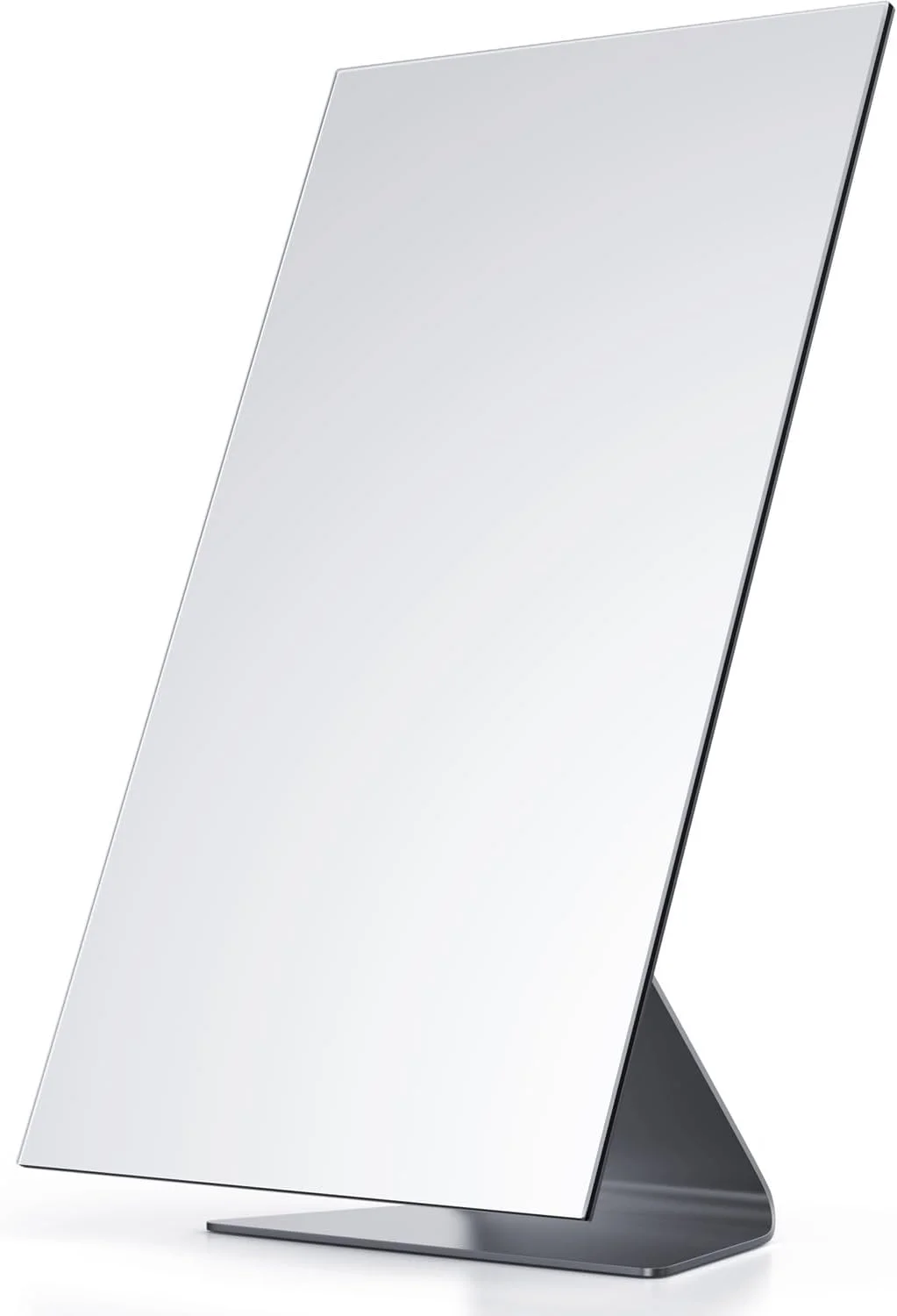 آینه آرایشی مستطیلی NEZZOE، آینه رومیزی فلزی مشکی 30x17 سانتی متر، آینه روشویی برای میز، حمام، خوابگاه