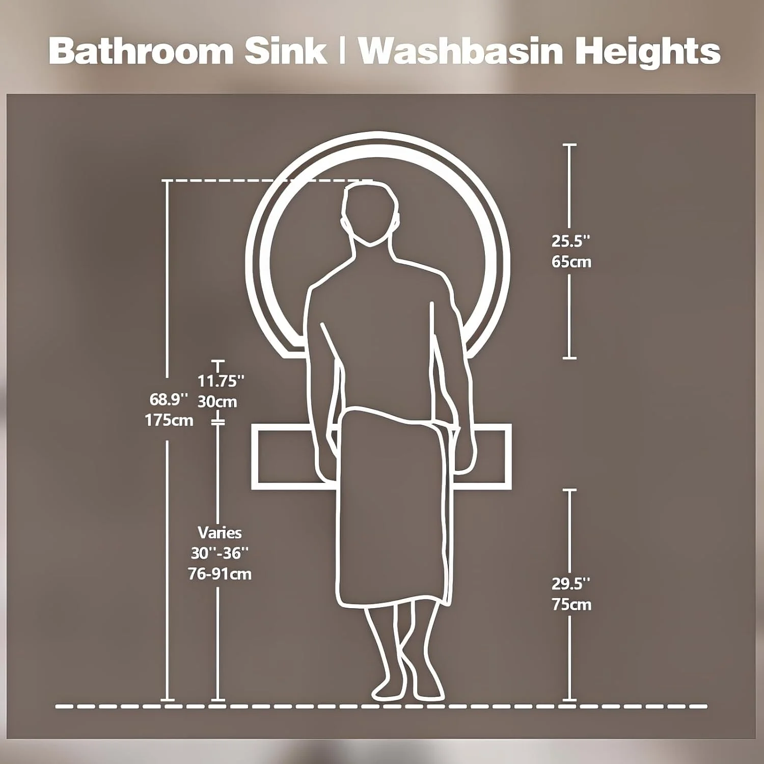 آینه حمام LED نیمه ماه گرد Niccy برای دیوار، نور پس زمینه/نور جلو، آینه LED نامنظم 40 اینچی با ضد بخار، دیمر، آینه آرایش نیم دایره بدون قاب برای حمام، ضد انفجار