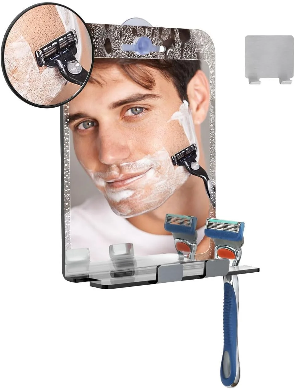 آینه حمام ضد بخار NALACAL با نگهدارنده تیغ: ضد شکستن، پایه مکنده قابل جابجایی، آینه حمام ضد مه بدون نیاز به سوراخکاری برای اصلاح - بادوام و نصب آسان برای اصلاحی واضح در هر بار آینه حمام ضد بخار NALACAL با نگهدارنده تیغ: ضد شکستن، پایه مکنده قابل جابجایی، آینه حمام ضد مه بدون نیاز به سوراخکاری برای اصلاح - بادوام و نصب آسان برای اصلاحی واضح در هر بار