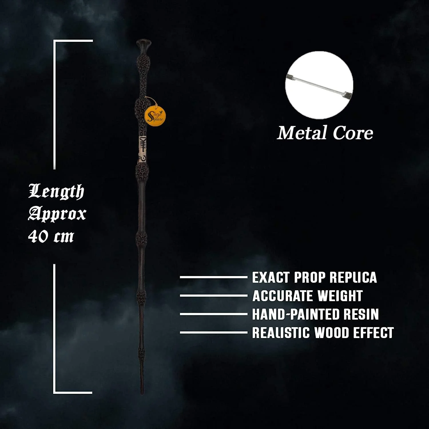 چوب دستی جادویی پروفسور دامبلدور Sage Square با هسته فلزی کلاسیک دست ساز، چوب کلکسیونی جادوگر، لوازم جانبی Cosplay (طول 40 سانتی متر) چوب دستی جادویی پروفسور دامبلدور Sage Square با هسته فلزی کلاسیک دست ساز، چوب کلکسیونی جادوگر، لوازم جانبی Cosplay (طول 40 سانتی متر)