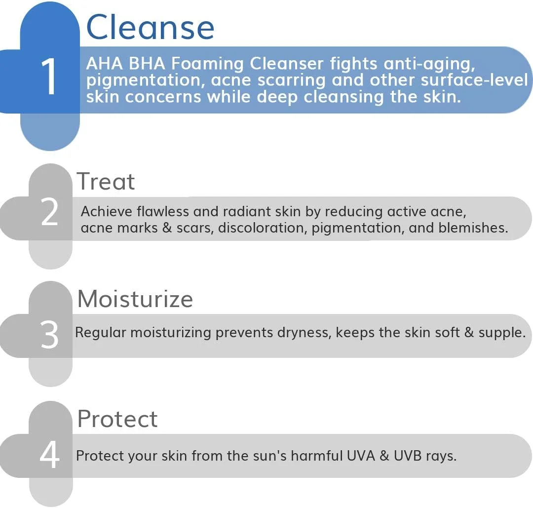 فوم شستشوی صورت 3% AHA-BHA The Derma Co برای کنترل آکنه | پاک کننده لایه بردار و فاقد چربی با اسید سالیسیلیک و گلیکولیک | مبارزه با جوش ها و چربی اضافی | برای پوست های چرب و مستعد آکنه - 100 میلی لیتر