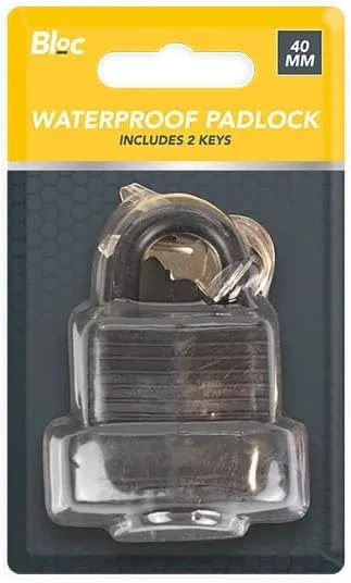 قفل آویز کلید دار 40 میلی متری ضد آب - قفل کلید دار فلزی ضد زنگ سنگین و بادوام - قفل و کلید محکم - قفل ایمن برای کمد باشگاه، چمدان مسافرتی، جعبه ابزار، درب فضای باز، واحد نگهداری، کیف، کابینت، سوله