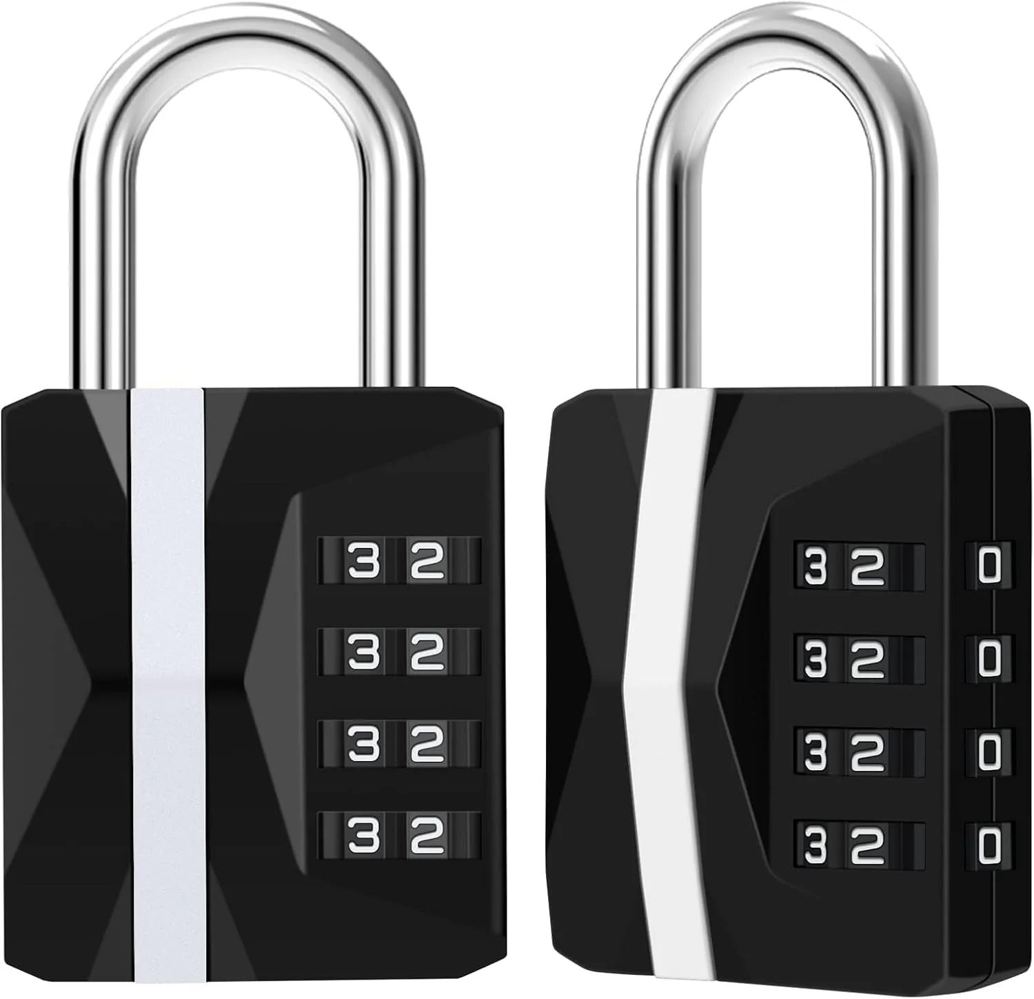 قفل رمزی ترکیبی، ضد آب، 1 عدد قفل بزرگ و سنگین 4 رقمی، قفل رمز عبور با امنیت بالا از جنس آلیاژ روی قابل تنظیم مجدد، مناسب برای قفل کمد باشگاه مدرسه، سوله، دروازه، حصار، بست، کابینت، مشکی