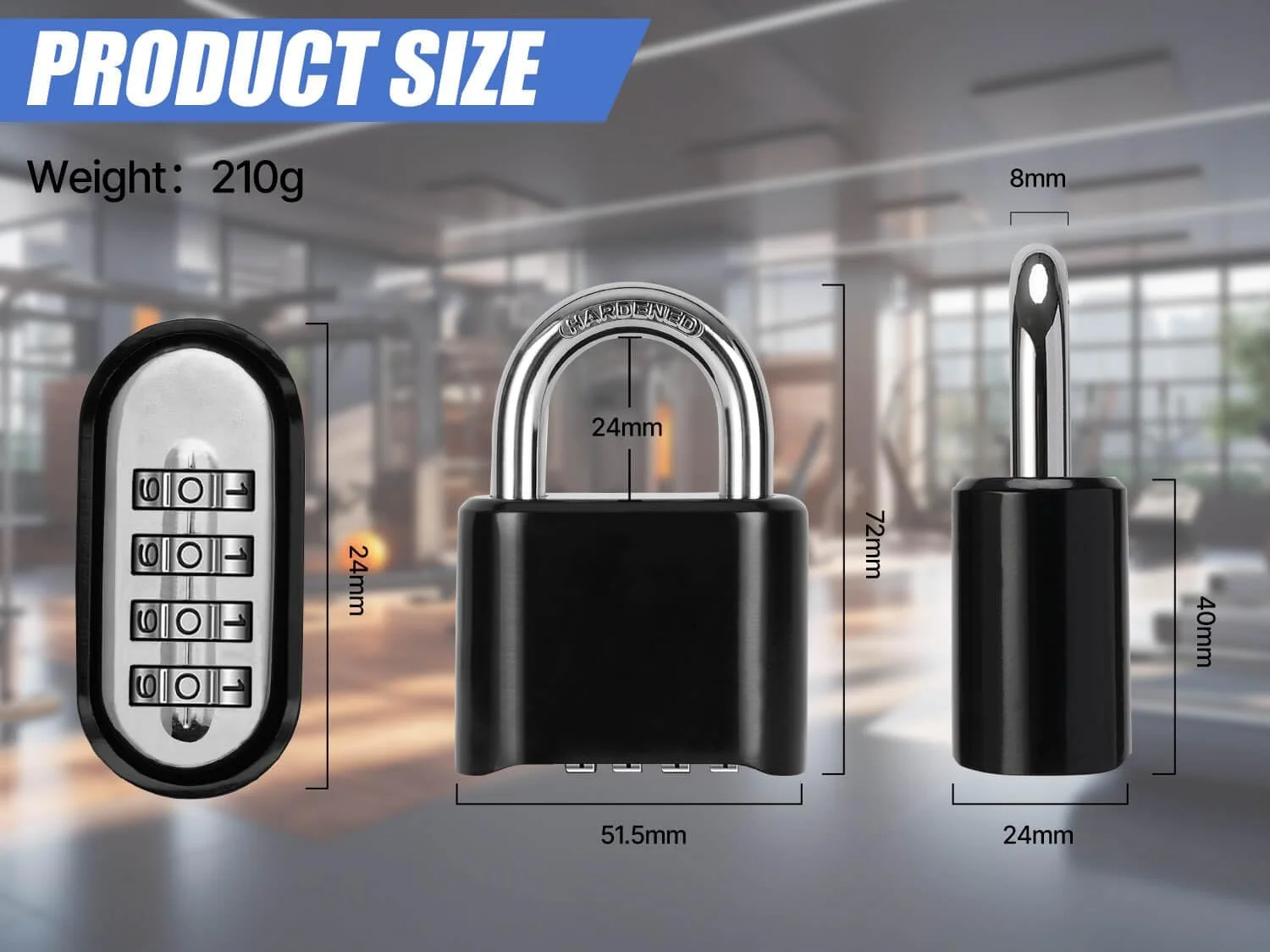 قفل رمزی ترکیبی DAYGOS - قفل سنگین 4 رقمی با حلقه فولادی سخت کاری شده، قفل ضد آب برای کمدهای ورزشی، انبار، سوله، حصار، دروازه (مشکی) قفل رمزی ترکیبی DAYGOS - قفل سنگین 4 رقمی با حلقه فولادی سخت کاری شده، قفل ضد آب برای کمدهای ورزشی، انبار، سوله، حصار، دروازه (مشکی)