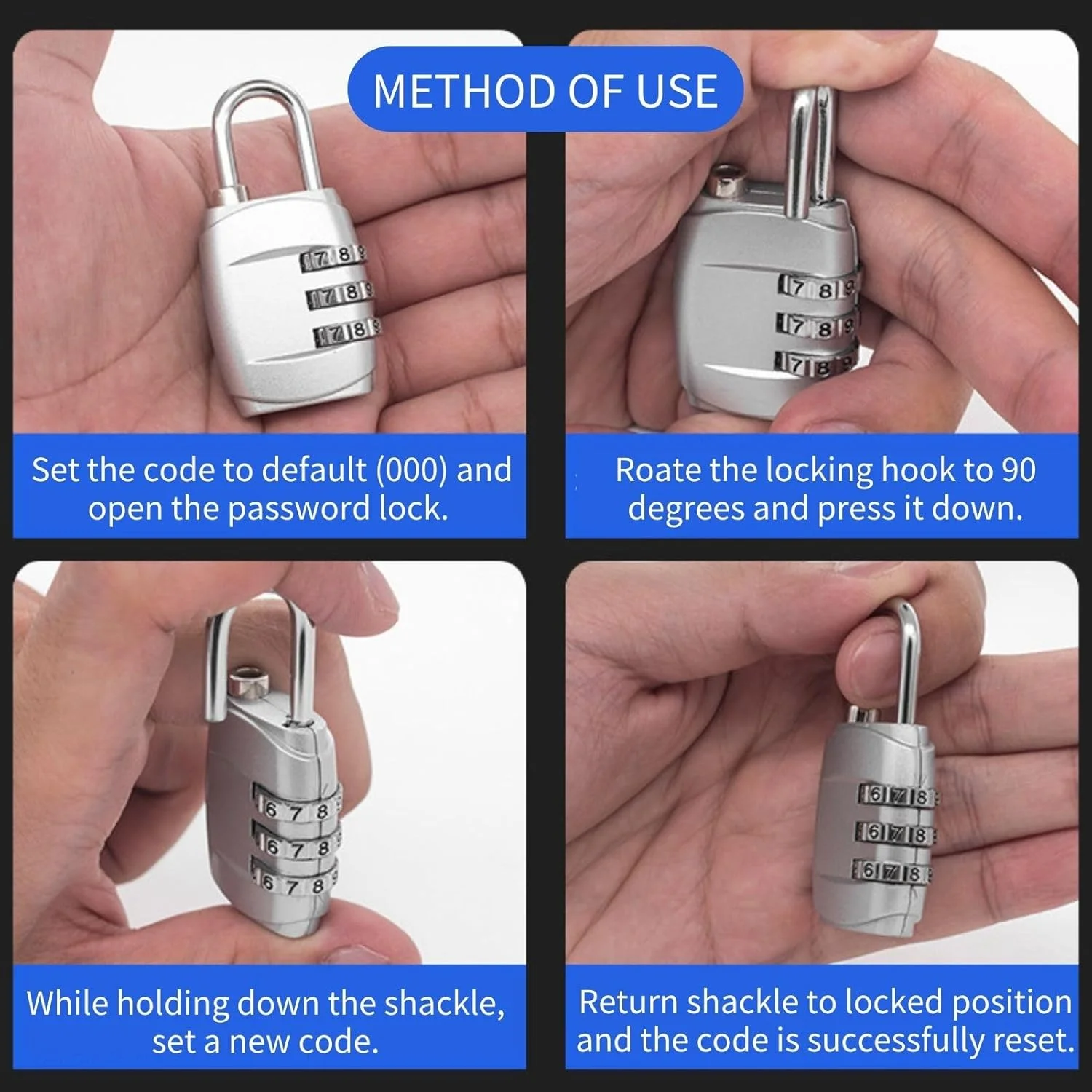 قفل چمدان 4 عددی، قفل ترکیبی 3 رقمی، قفل امنیتی رقمی، قفل های کد قابل تنظیم مجدد، قفل ترکیبی چمدان، قفل رمزی ضد آب در فضای باز، قفل شماره کوچک برای زیپ کمد باشگاه