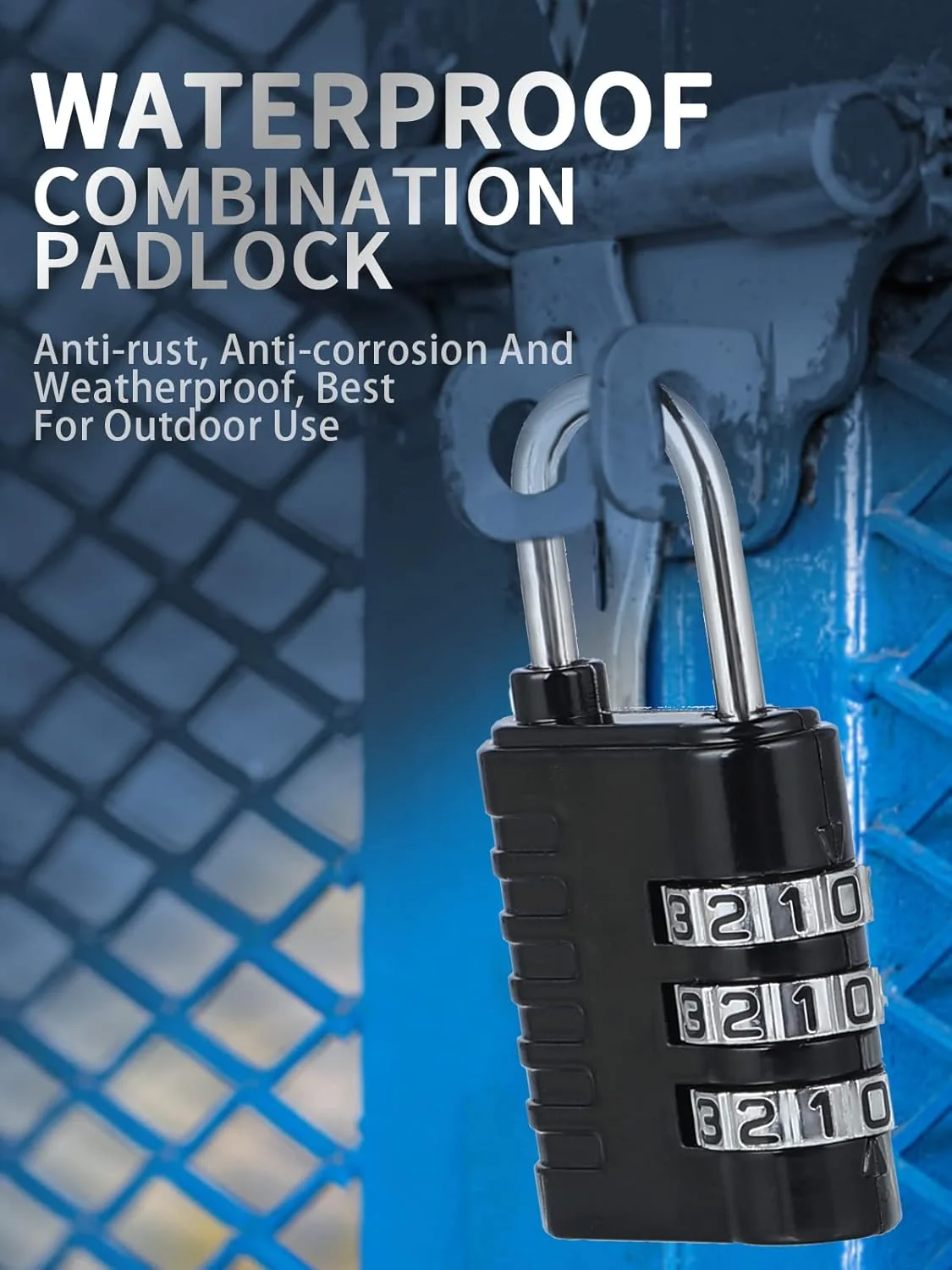 قفل ترکیبی DAYGOS، قفل کوچک برای کمدهای باشگاه و مدرسه، قفل های مسافرتی 3 رقمی قابل تنظیم مجدد برای چمدان، کوله پشتی، قفل ضد آب برای حصار، سوله، دروازه (بسته 4 عددی)