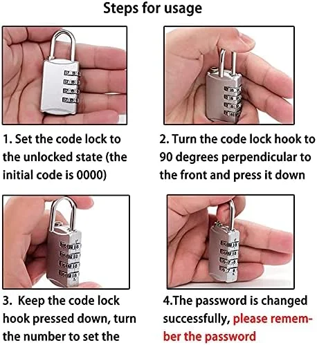 قفل رمزی 2 عددی، قفل 4 رقمی، قفل های امنیتی قابل تنظیم مجدد، برای مدرسه، کارمندان، باشگاه و کمدهای ورزشی، جعبه ابزار، کابینت های پرونده و غیره
