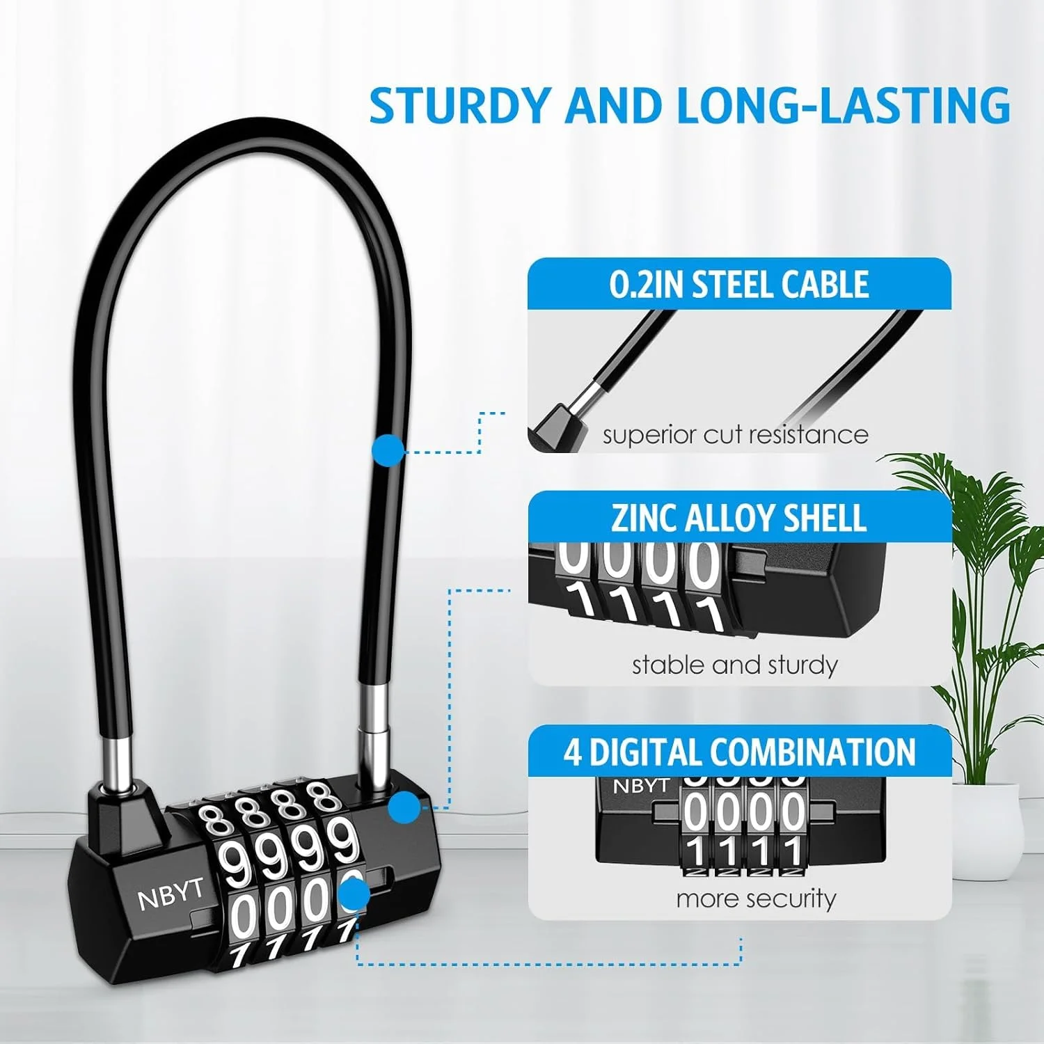 قفل ترکیبی، قفل ایمنی بلند با کد 4 رقمی، قفل دستگیره درب کابینت، قفل زنجیری بلند کوچک دستی ضد آب در فضای باز، قفل کابلی چمدان برای کیف مسافرتی دوچرخه قفل ترکیبی، قفل ایمنی بلند با کد 4 رقمی، قفل دستگیره درب کابینت، قفل زنجیری بلند کوچک دستی ضد آب در فضای باز، قفل کابلی چمدان برای کیف مسافرتی دوچرخه