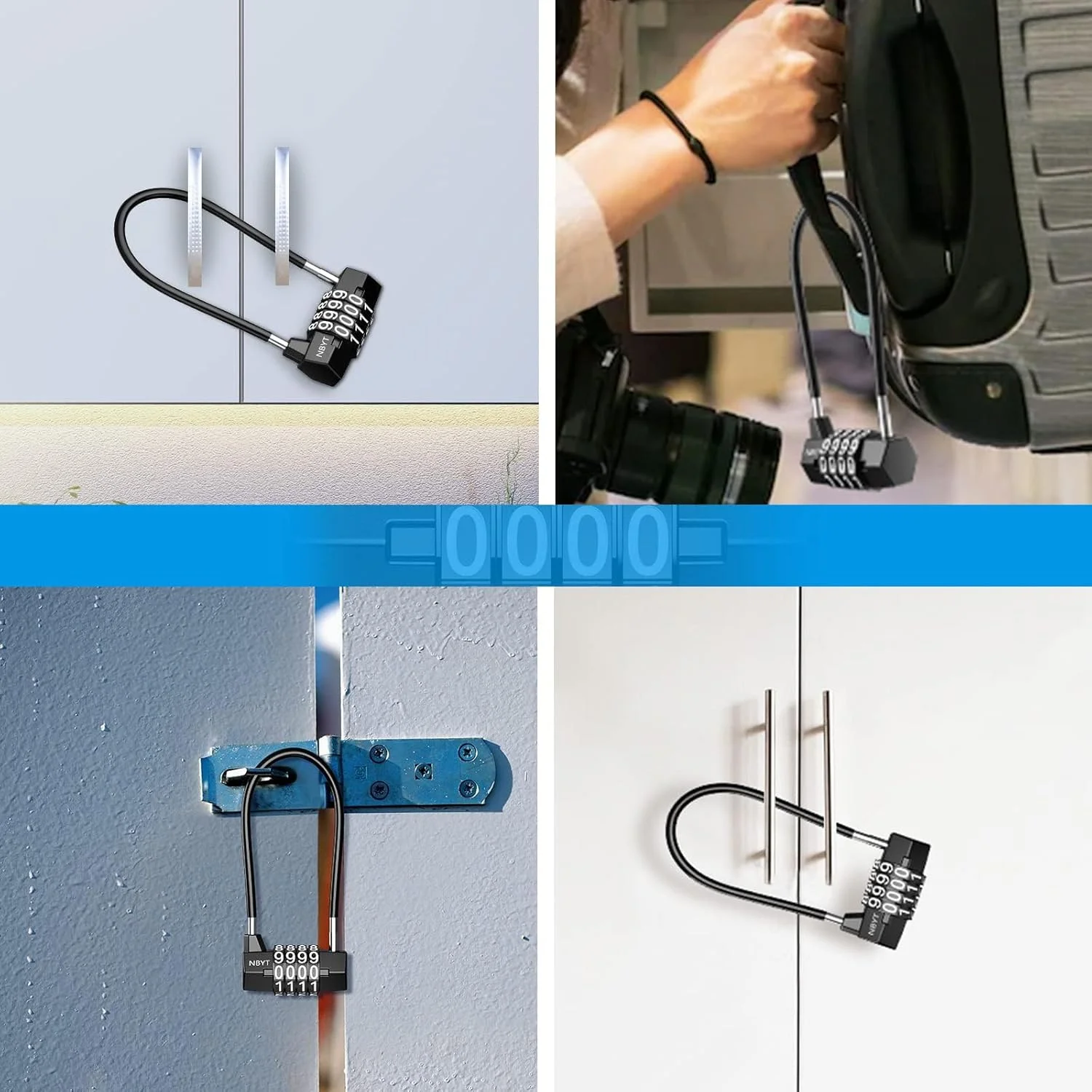 قفل ترکیبی، قفل ایمنی بلند با کد 4 رقمی، قفل دستگیره درب کابینت، قفل زنجیری بلند کوچک دستی ضد آب در فضای باز، قفل کابلی چمدان برای کیف مسافرتی دوچرخه قفل ترکیبی، قفل ایمنی بلند با کد 4 رقمی، قفل دستگیره درب کابینت، قفل زنجیری بلند کوچک دستی ضد آب در فضای باز، قفل کابلی چمدان برای کیف مسافرتی دوچرخه