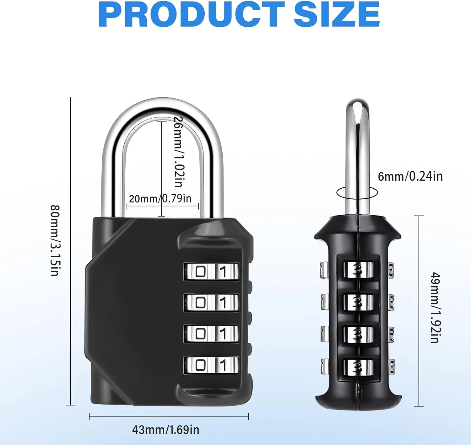 قفل رمزی ترکیبی 2 عددی، قفل فلزی سنگین برای کمد باشگاه، قفل با کد، قفل باشگاه، قفل کمد، قفل ترکیبی ضد آب برای کمد درب فضای باز سوله (B، مشکی)