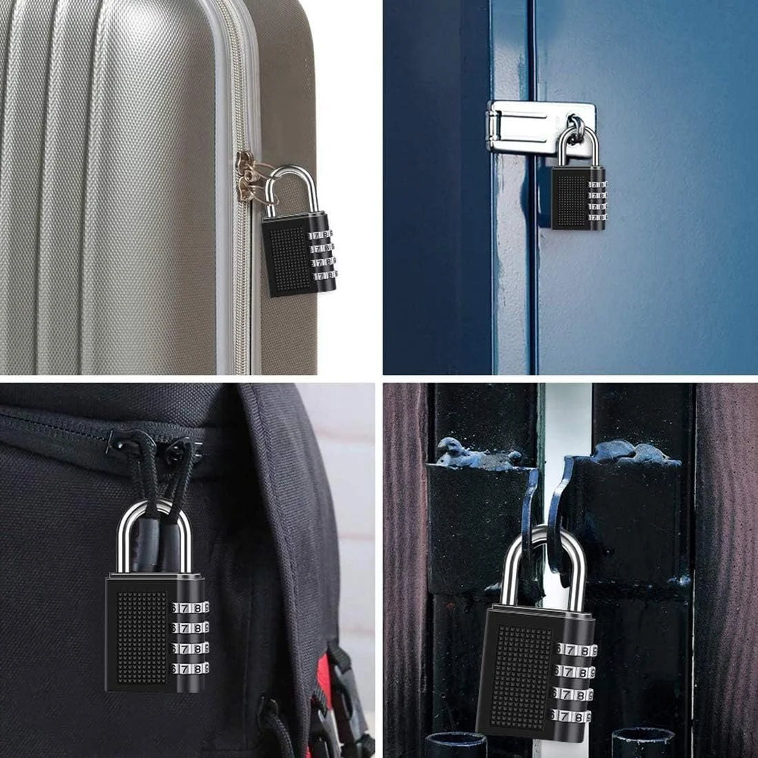 قفل رمزی ترکیبی، [بسته 2 عددی] قفل رمزی 4 رقمی DELFINO، قفل برای کمدهای مدرسه، کمدهای باشگاه، کابینت پرونده، جعبه ابزار، کمدهای کارمندان، حصار، بست، قفل پارکینگ، کیف و غیره (مشکی)