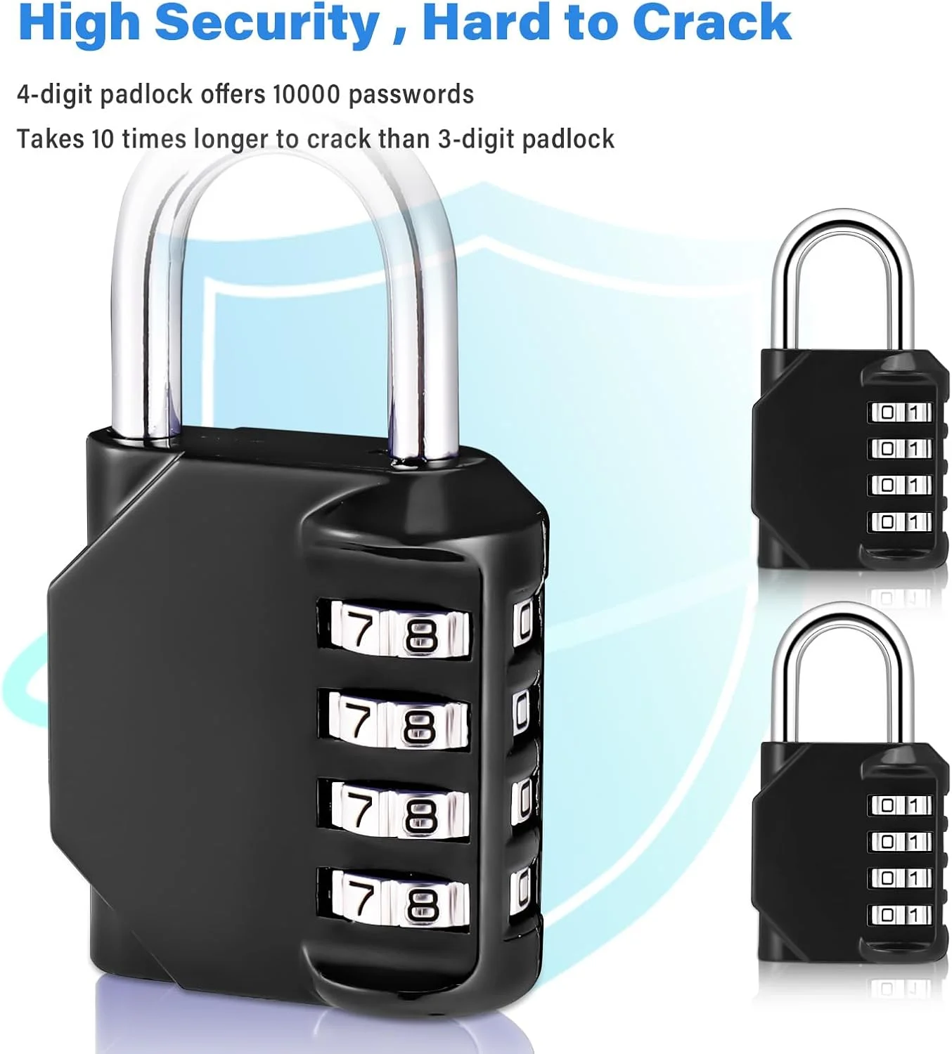قفل رمزی ترکیبی 2 عددی، قفل فلزی سنگین برای کمد باشگاه، قفل با کد، قفل باشگاه، قفل کمد، قفل ترکیبی ضد آب برای کمد درب فضای باز سوله (B، مشکی)