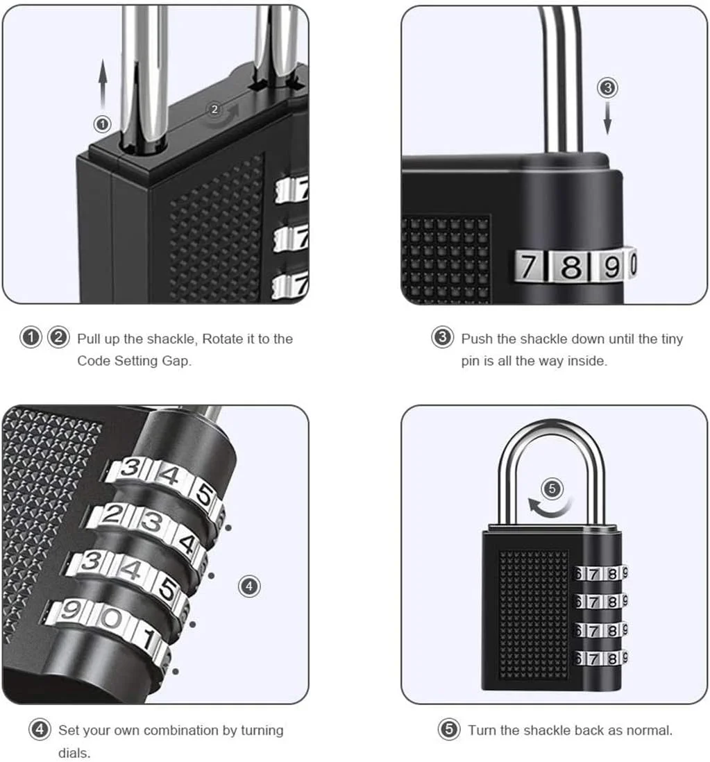 قفل رمزی ترکیبی، [بسته 2 عددی] قفل رمزی 4 رقمی DELFINO، قفل برای کمدهای مدرسه، کمدهای باشگاه، کابینت پرونده، جعبه ابزار، کمدهای کارمندان، حصار، بست، قفل پارکینگ، کیف و غیره (مشکی)