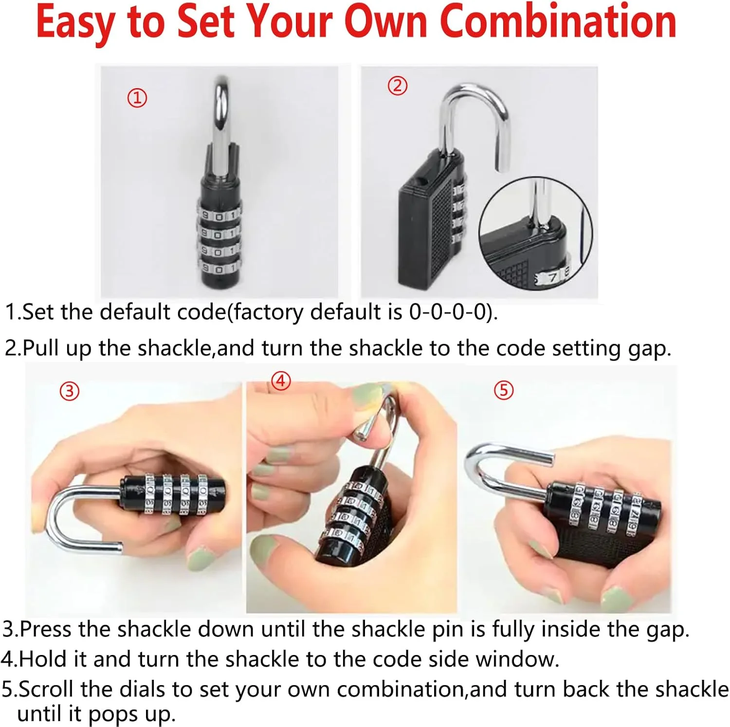 قفل ترکیبی 2 عددی، قفل ضد آب 4 رقمی قابل تنظیم مجدد برای فضای باز، قفل ترکیبی برای مدرسه، ورزش یا کمد باشگاه، کمد کارمندان، حصار، دروازه، کیف، جعبه ابزار، انبار قفل دار