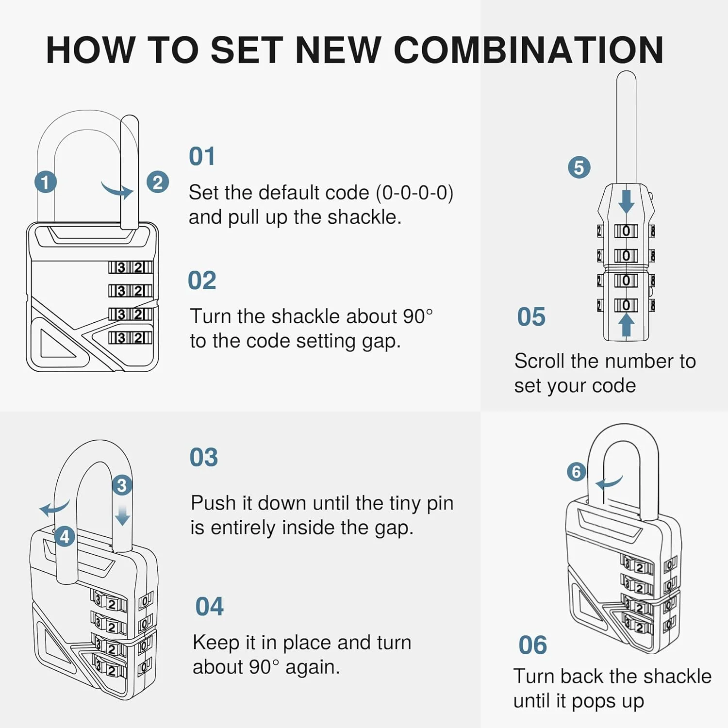 قفل رمزی ترکیبی، قفل های 4 رقمی ضد آب مناسب فضای باز برای کمد، کمد باشگاه مدرسه، کمد ورزشی، دروازه، کیف، انبار قفل دار (بسته 2 عددی، مشکی)