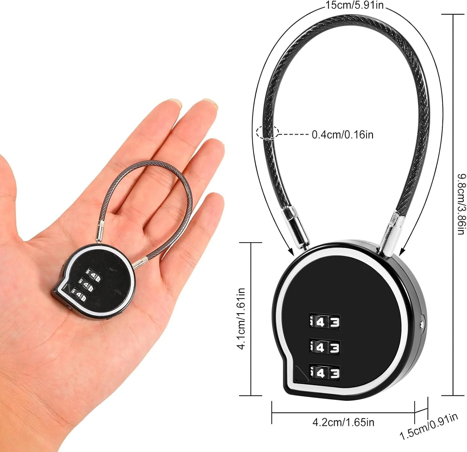 قفل ترکیبی 2 عددی، قفل ضد آب 3 رقمی برای فضای باز، قفل کمدهای باشگاه، قفل آلیاژ روی برای کمدهای باشگاه، قفل رمزدار برای زیپ، کوله پشتی، چمدان چرخدار، کمدهای باشگاه (مشکی)