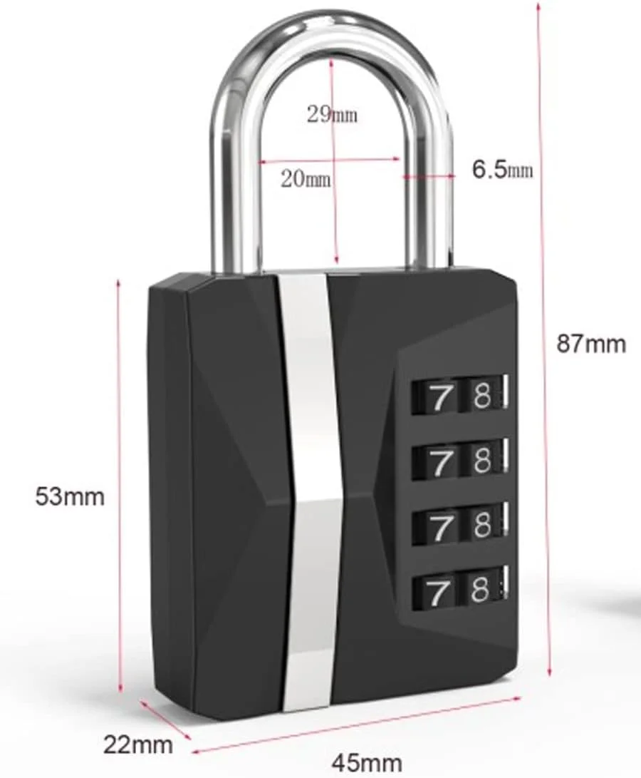 قفل ترکیبی سنگین 4 رقمی ضد آب مناسب فضای باز برای کمدهای مدرسه، کمدهای ورزشی، حصار، جعبه ابزار، دروازه، کیف و انبار قفل
