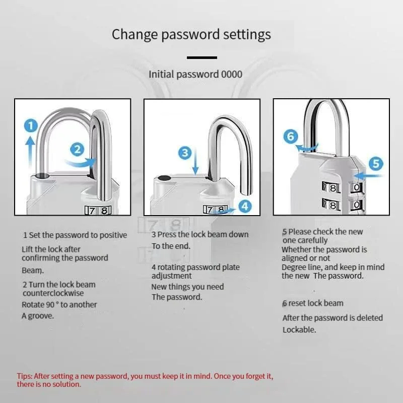 قفل ترکیبی سنگین 4 رقمی ضد آب مناسب فضای باز برای کمدهای مدرسه، کمدهای ورزشی، حصار، جعبه ابزار، دروازه، کیف و انبار قفل