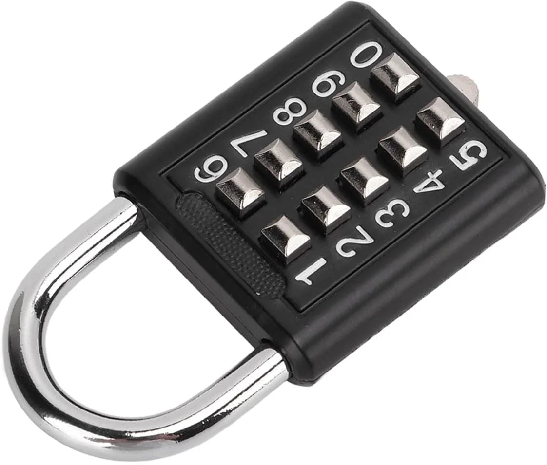 قفل ترکیبی CHICIRIS، قفل چمدان مشکی 10 رقمی دکمه ای، قفل کمدهای باشگاه، قفل سنگین وظیفه در فضای باز برای کمدهای باشگاه، دروازه ها، جعبه ابزار، چمدان