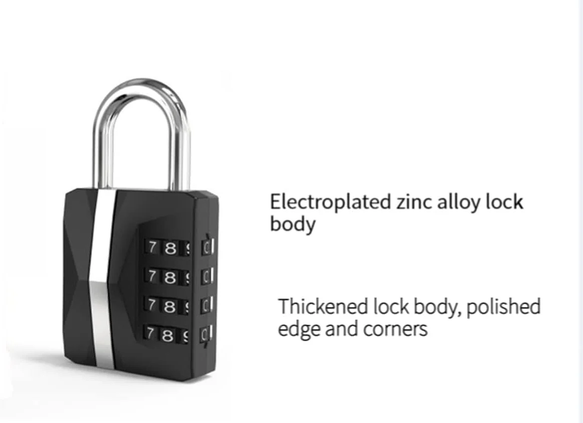 قفل ترکیبی سنگین 4 رقمی ضد آب مناسب فضای باز برای کمدهای مدرسه، کمدهای ورزشی، حصار، جعبه ابزار، دروازه، کیف و انبار قفل
