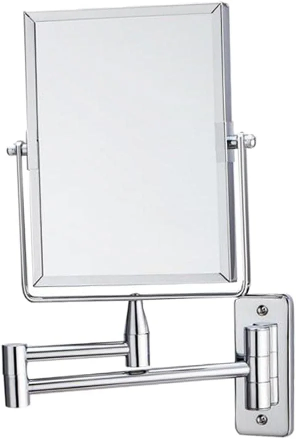 آینه آرایشی دو طرفه چرخان دیواری با روکش کروم مناسب حمام هتل