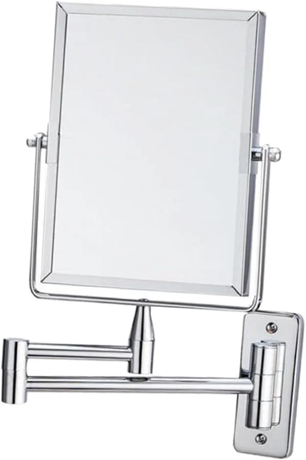 آینه آرایشی دو طرفه چرخان دیواری با روکش کروم مناسب حمام هتل