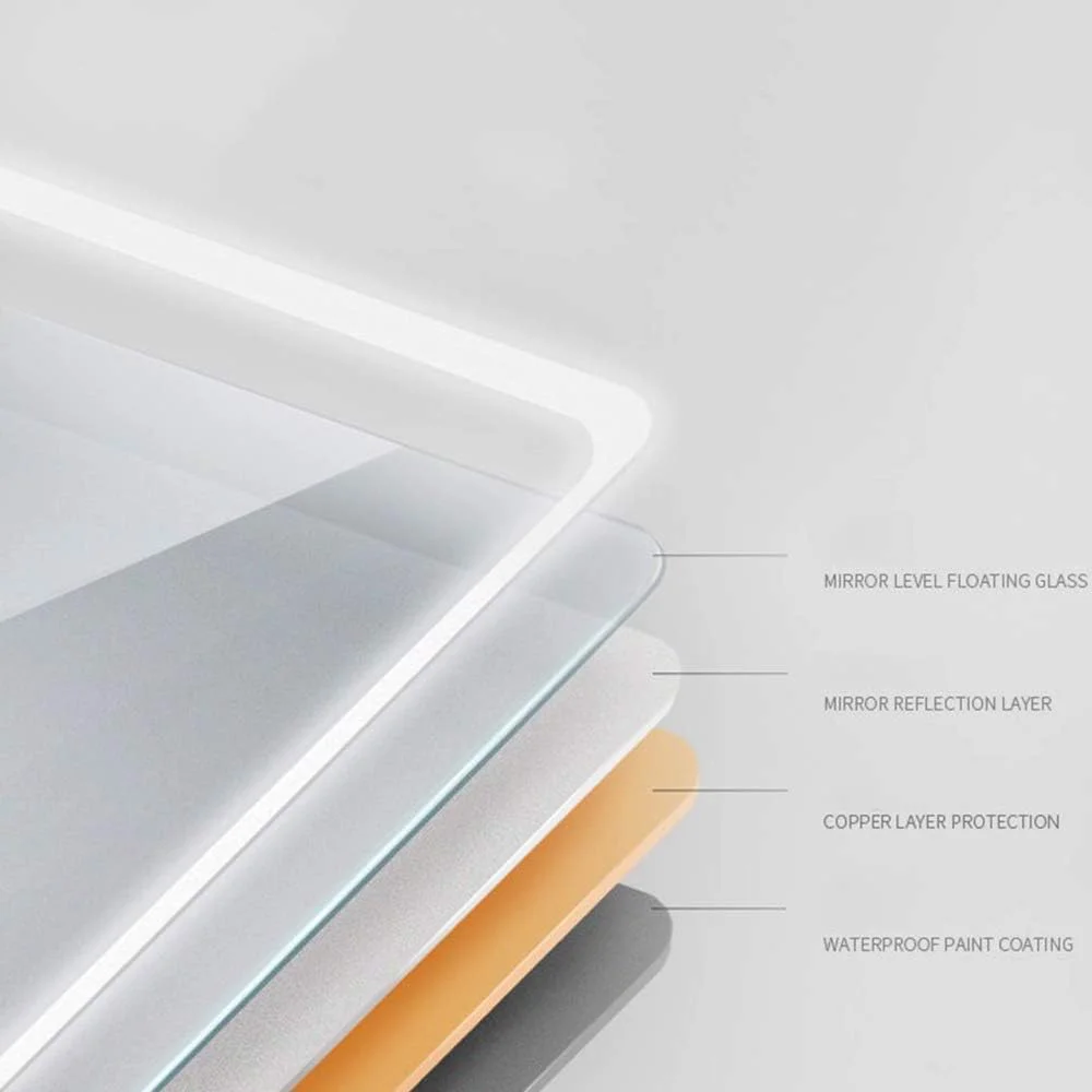 آینه دیواری برای حمام، آینه هوشمند گرد لمسی با نور پس زمینه قابل نصب روی دیوار آینه دیواری برای حمام، آینه هوشمند گرد لمسی با نور پس زمینه قابل نصب روی دیوار