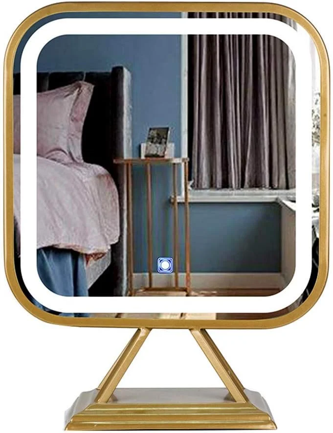 آینه دیواری برای حمام، آینه 410MM * 530MM دیواری آهنی مناسب حمام، هتل، منزل، توالت، آینه آرایشی تزئینی حمام با نور + کلید لمسی آینه دیواری برای حمام، آینه 410MM * 530MM دیواری آهنی مناسب حمام، هتل، منزل، توالت، آینه آرایشی تزئینی حمام با نور + کلید لمسی