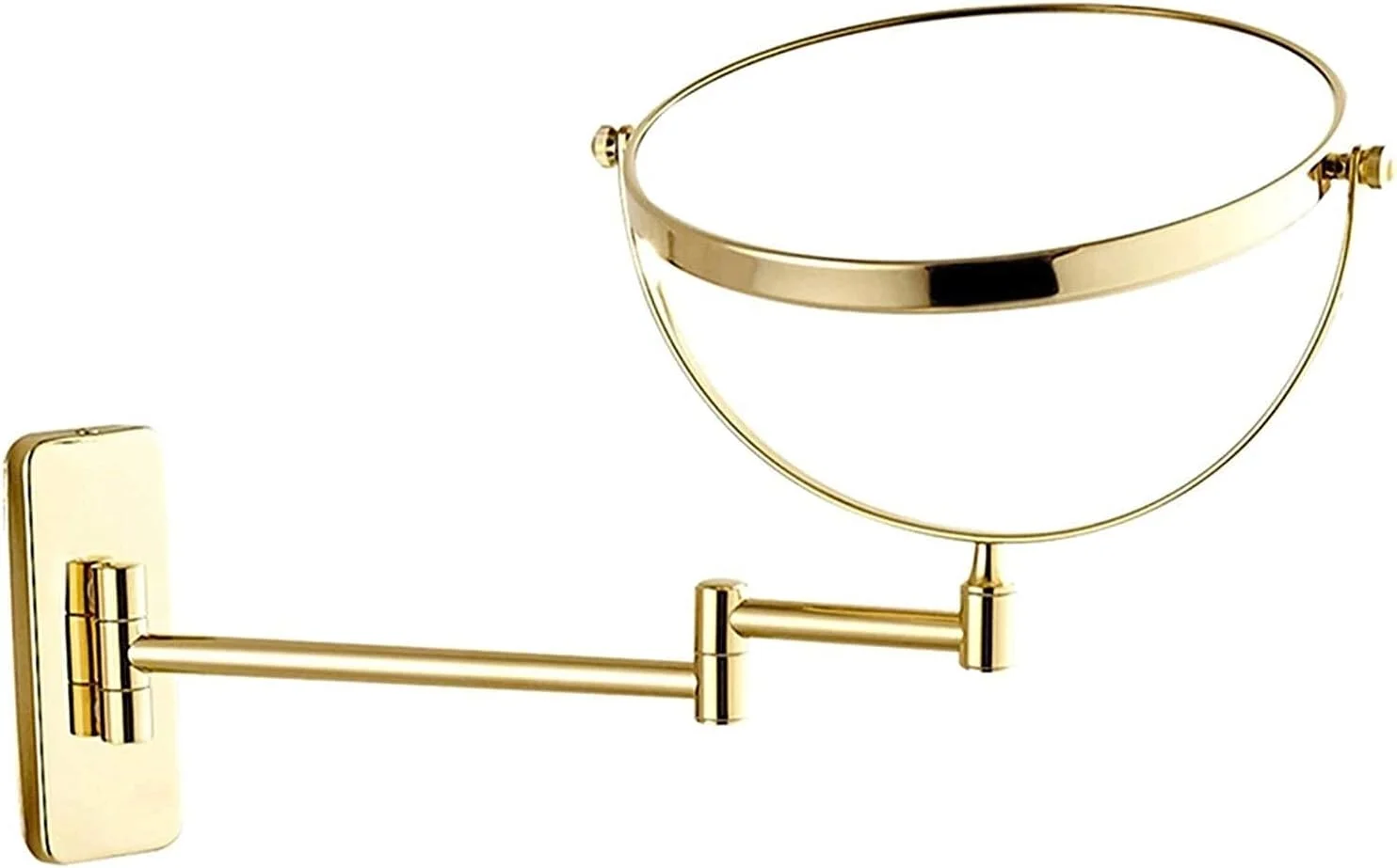 آینه های دیواری، آینه آرایشی طلایی 8 اینچی، آینه اصلاح تاشو و چرخشی 360 درجه حمام (رنگ: 5X) (7X)