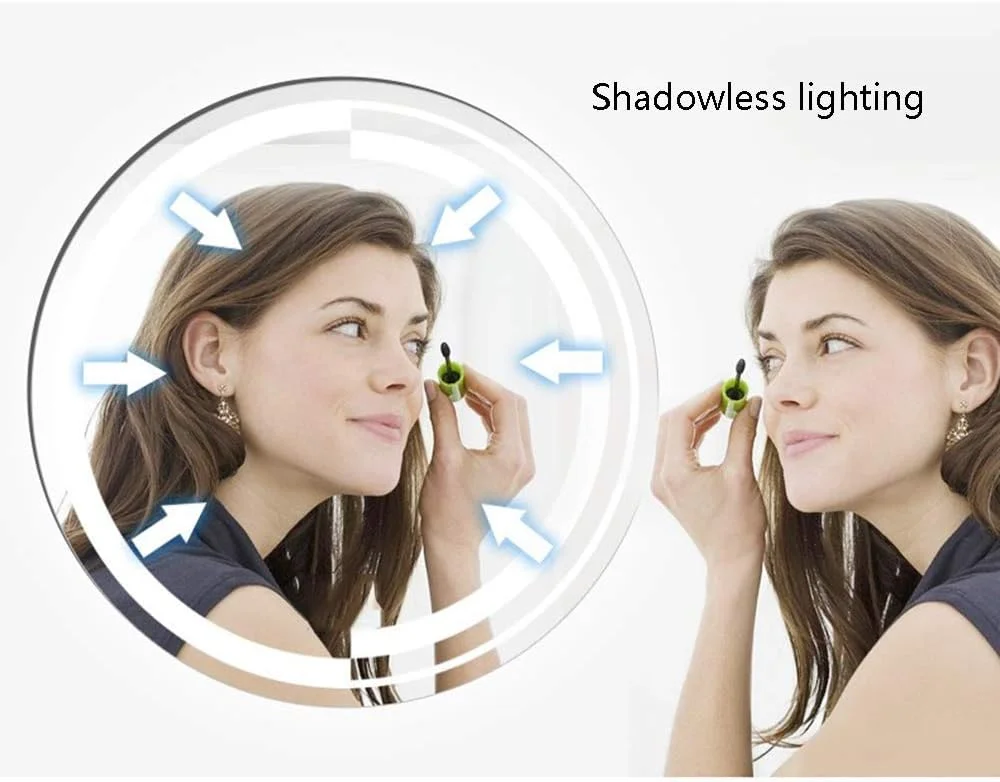 آینه دیواری برای حمام، آینه هوشمند گرد لمسی با نور پس زمینه