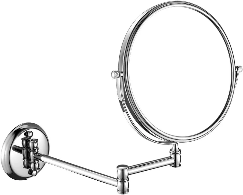 آینه آرایشی دیواری بزرگنمایی کننده، محکم و قابل تنظیم برای اصلاح و آرایش، آینه روشویی حمام (رنگ: 5X، سایز: 8 اینچ) (3X 6 اینچ) آینه آرایشی دیواری بزرگنمایی کننده، محکم و قابل تنظیم برای اصلاح و آرایش، آینه روشویی حمام (رنگ: 5X، سایز: 8 اینچ) (3X 6 اینچ)