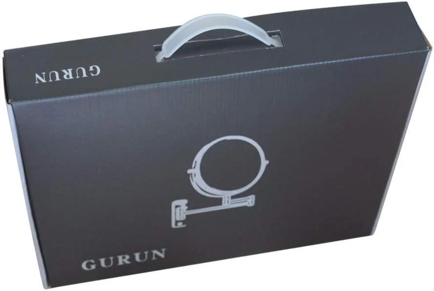 آینه آرایشی دیواری 8 اینچی با قابلیت بزرگنمایی، بازویی محکم و قابل تنظیم، آینه اصلاح و آرایش برای روشویی حمام (رنگ: طلایی، اندازه: 3 برابر) (مشکی 7 برابر)