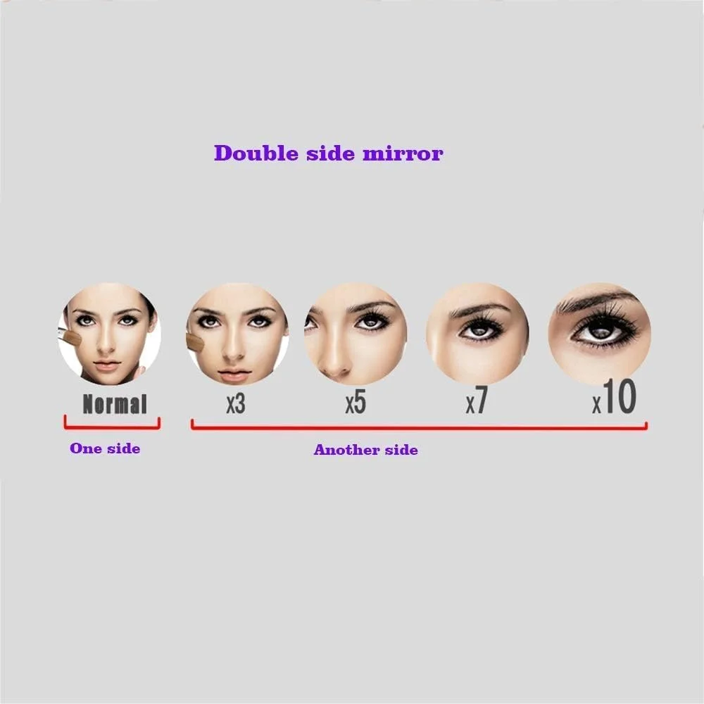 آینه آرایشی دیواری بزرگنمایی کننده، دو طرفه قابل تنظیم، مناسب حمام و اصلاح (بزرگنمایی 5 برابر) آینه آرایشی دیواری بزرگنمایی کننده، دو طرفه قابل تنظیم، مناسب حمام و اصلاح (بزرگنمایی 5 برابر)