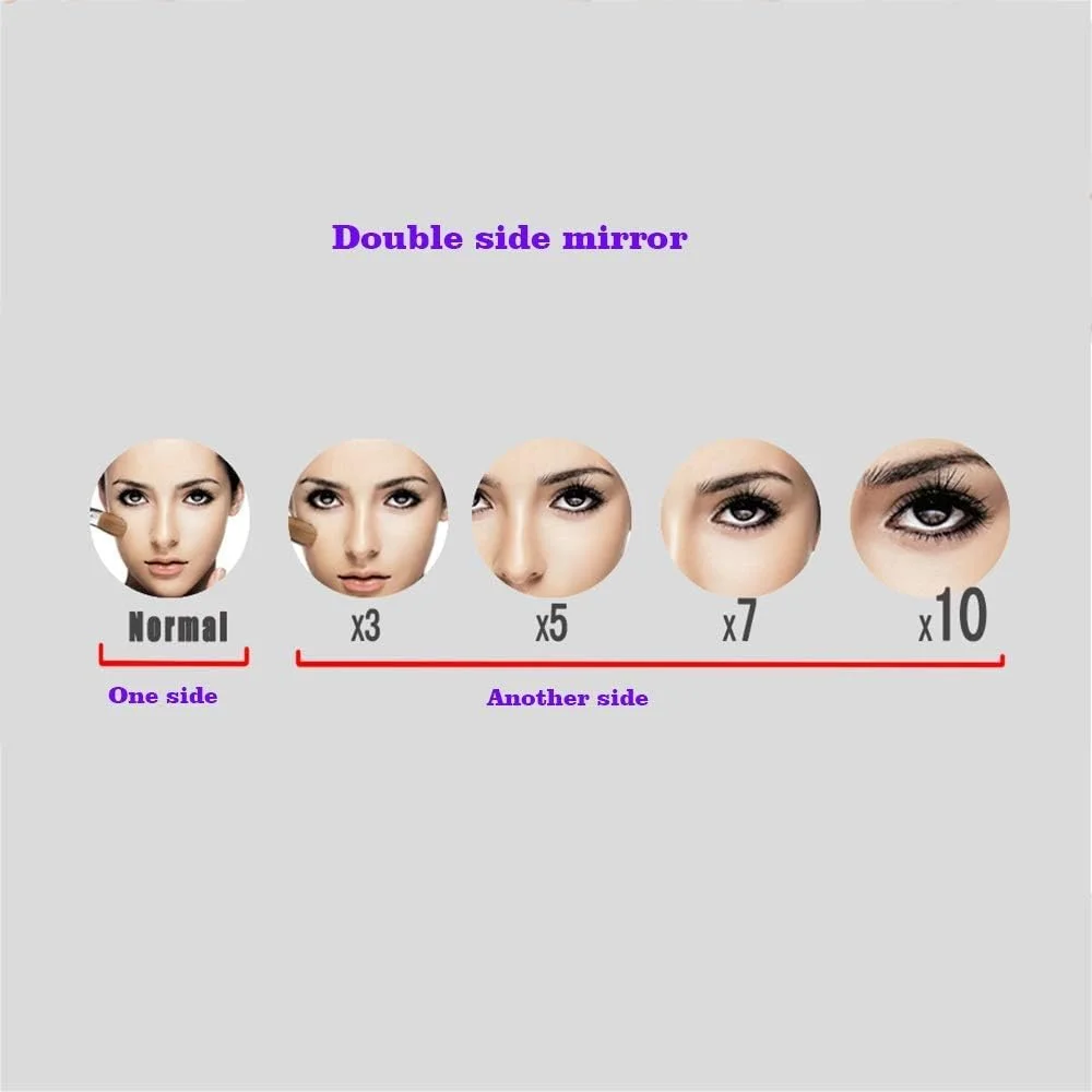 آینه آرایشی دیواری بزرگنمایی کننده، دو طرفه قابل تنظیم، مناسب حمام و اصلاح (رنگ: 7X، اندازه: 6 اینچ) (3X 8 اینچ)