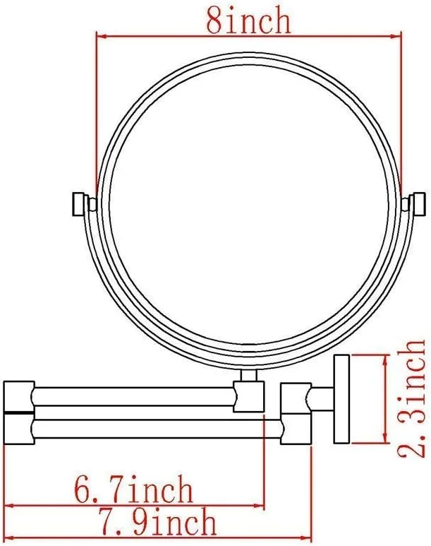 آینه آرایشی دیواری بزرگنمایی کننده، محکم، قابل تنظیم، آینه اصلاح صورت، آینه های روشویی حمام (رنگ: 5x) (10x)