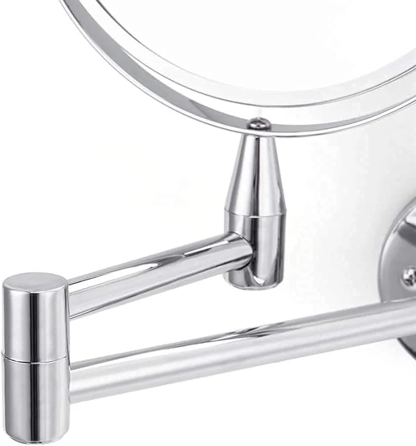 آینه آرایشی دیواری دو طرفه 7 اینچی با بزرگنمایی 1X/5X، آینه حمام گرد قابل تنظیم برای زیبایی و آرایش آینه آرایشی دیواری دو طرفه 7 اینچی با بزرگنمایی 1X/5X، آینه حمام گرد قابل تنظیم برای زیبایی و آرایش