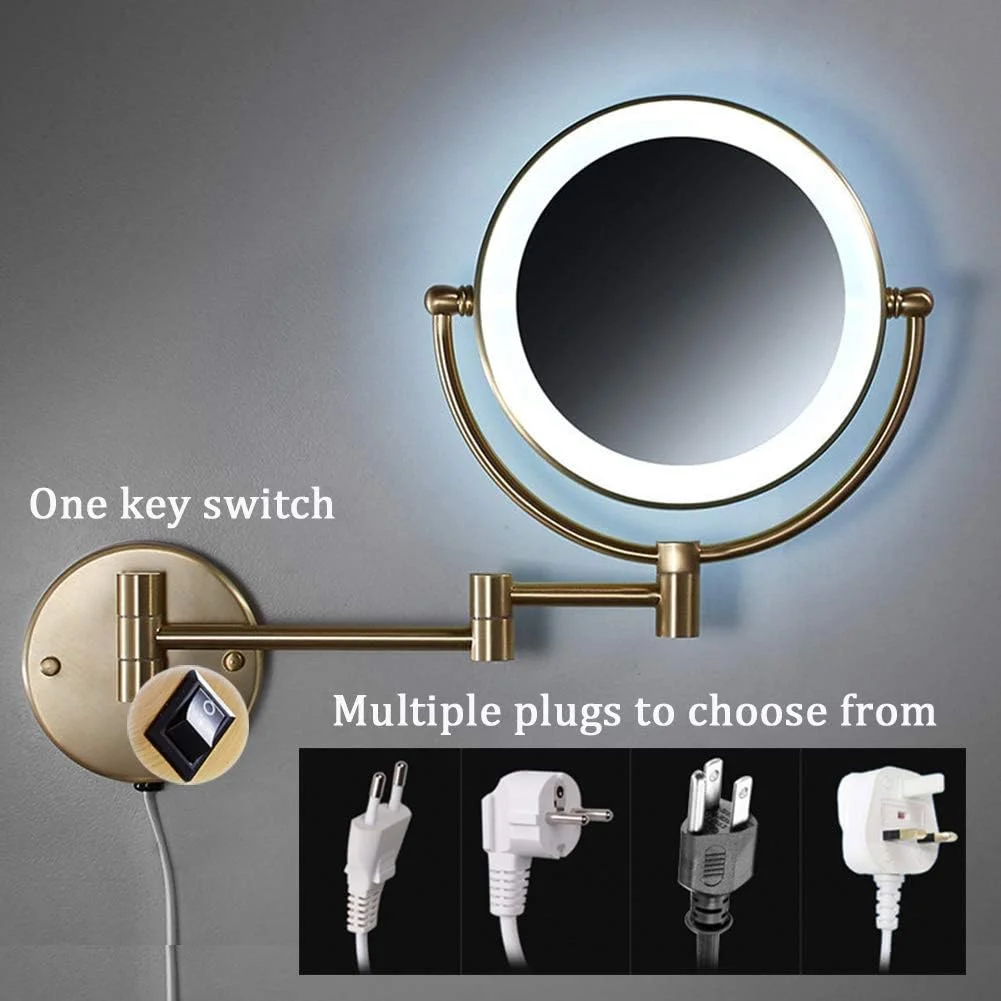 آینه آرایشی دیواری تاشو دو طرفه مناسب حمام و اصلاح با قابلیت چرخش 360 درجه و بازویی (رنگ: C، اندازه: 7X) (C 5X) آینه آرایشی دیواری تاشو دو طرفه مناسب حمام و اصلاح با قابلیت چرخش 360 درجه و بازویی (رنگ: C، اندازه: 7X) (C 5X)