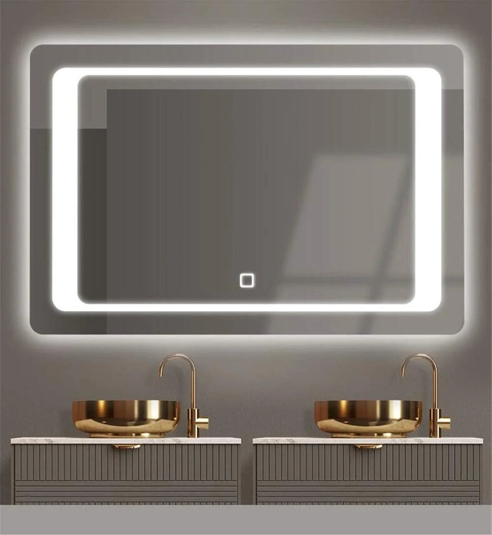 آینه آرایشی دیواری، آینه حمام روشنایی LED، ضد بخار، لومن بالا، ضد آب IP 44، دکمه لمسی هوشمند، نور سفید، 70×70 سانتی متر آینه آرایشی دیواری، آینه حمام روشنایی LED، ضد بخار، لومن بالا، ضد آب IP 44، دکمه لمسی هوشمند، نور سفید، 70×70 سانتی متر