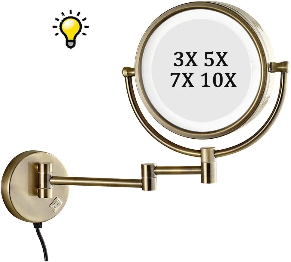 آینه آرایشی دیواری تاشو دو طرفه مناسب حمام و اصلاح با قابلیت چرخش 360 درجه و بازویی (رنگ: C، اندازه: 7X) (C 5X) آینه آرایشی دیواری تاشو دو طرفه مناسب حمام و اصلاح با قابلیت چرخش 360 درجه و بازویی (رنگ: C، اندازه: 7X) (C 5X)