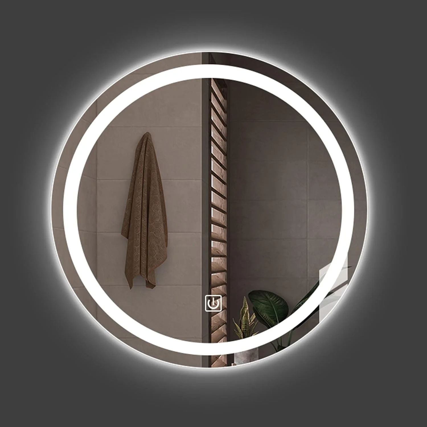 آینه حمام LED دیواری، آینه بزرگ روشویی با دکمه لمسی، آینه های روشویی بدون قاب، آینه گرد برای حمام، 50cm / 60cm / 70cm / 80cm، نور سفید/گرم، نور سفید-80cm/31.5in آینه حمام LED دیواری، آینه بزرگ روشویی با دکمه لمسی، آینه های روشویی بدون قاب، آینه گرد برای حمام، 50cm / 60cm / 70cm / 80cm، نور سفید/گرم، نور سفید-80cm/31.5in